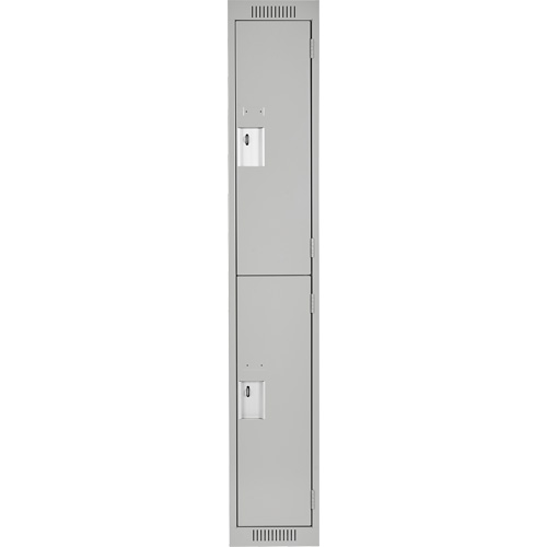 Clean Line Lockers, 2 -tier, 12" x 18" x 72", Steel, Grey, Rivet (Assembled) Waymarc Industries Inc