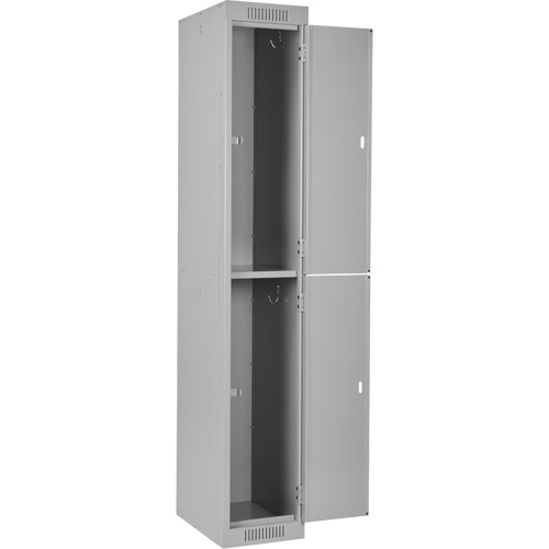 Clean Line Lockers, 2 -tier, Bank of 4, 48" x 18" x 72", Steel, Grey, Rivet (Assembled) Waymarc Industries Inc