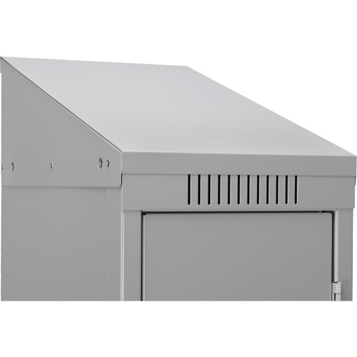 Clean Line Lockerette, 6 -tier, Bank of 4, 48" x 18" x 82", Steel, Grey, Rivet (Assembled) Waymarc Industries Inc