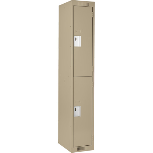 Casiers Clean Line, 2 niveaux, 12" x 18" x 72", Acier, Beige, Rivet (assembl&eacute;) Waymarc Industries Inc