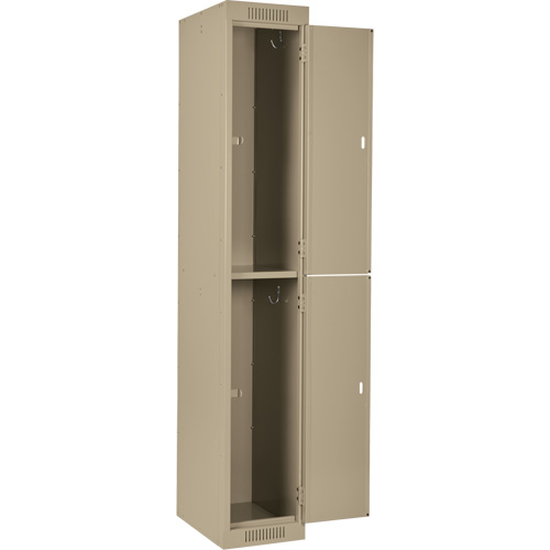 Clean Line Lockers, 2 -tier, Bank of 3, 36" x 18" x 72", Steel, Beige, Rivet (Assembled) Waymarc Industries Inc