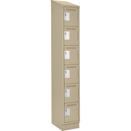 Clean Line Lockerette , 6 -tier, 12" x 18" x 82", Steel, Beige, Rivet (Assembled) Waymarc Industries Inc