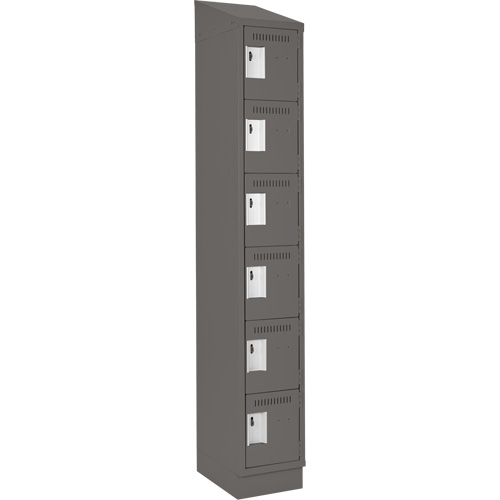 Petits casiers Clean Line, 6 niveaux, 12" x 18" x 82", Acier, Charbon, Rivet (assembl&eacute;) Waymarc Industries Inc