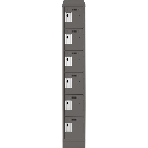 Petits casiers Clean Line, 6 niveaux, 12" x 18" x 82", Acier, Charbon, Rivet (assembl&eacute;) Waymarc Industries Inc