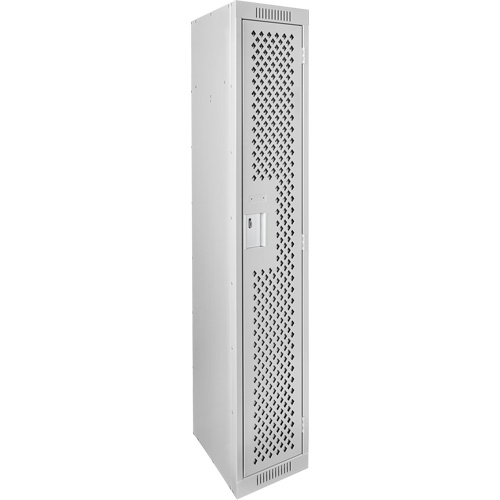 Casiers Clean Line, 12" x 12" x 72", Acier, Gris, Rivet (assembl&eacute;), Perfor&eacute; Waymarc Industries Inc
