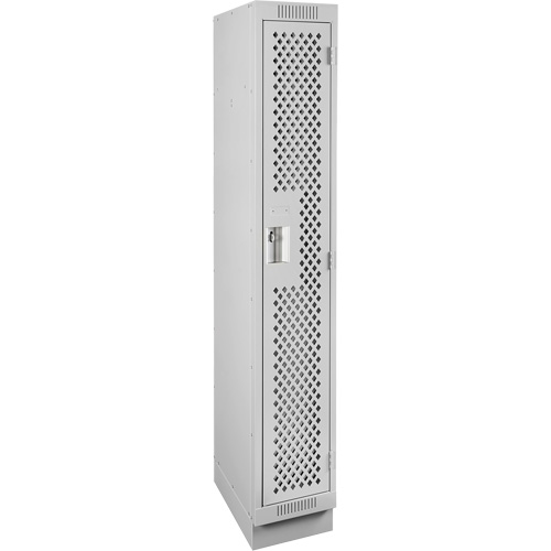 Clean Line Lockers, 12" x 18" x 76", Steel, Grey, Rivet (Assembled), Perforated Waymarc Industries Inc