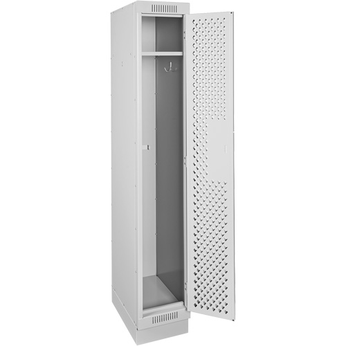 Clean Line Lockers, 12" x 18" x 76", Steel, Grey, Rivet (Assembled), Perforated Waymarc Industries Inc