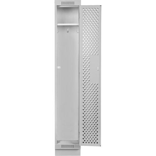 Clean Line Lockers, 12" x 18" x 76", Steel, Grey, Rivet (Assembled), Perforated Waymarc Industries Inc
