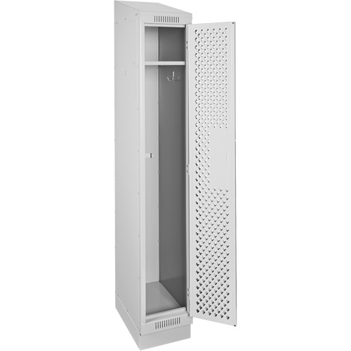 Casiers Clean Line, 12" x 18" x 82", Acier, Gris, Rivet (assembl&eacute;), Perfor&eacute; Waymarc Industries Inc