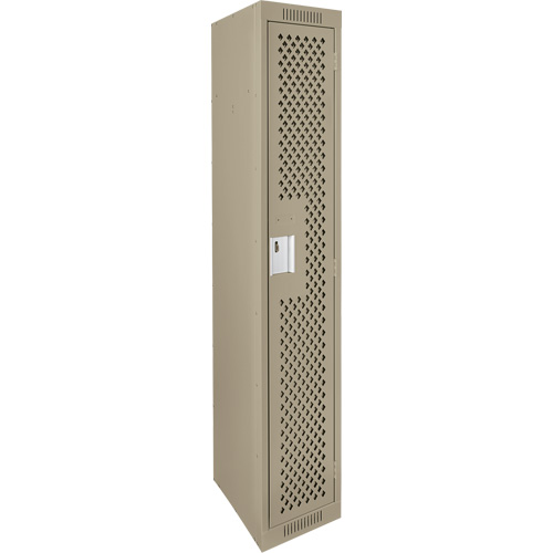 Casiers Clean Line, 12" x 12" x 72", Acier, Beige, Rivet (assembl&eacute;), Perfor&eacute; Waymarc Industries Inc