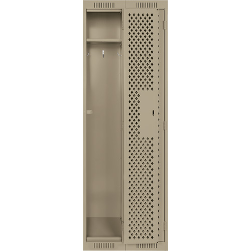Clean Line Lockers, Bank of 2, 24" x 12" x 72", Steel, Beige, Rivet (Assembled), Perforated Waymarc Industries Inc