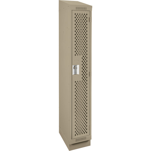Clean Line Lockers, 12" x 12" x 82", Steel, Beige, Rivet (Assembled), Perforated Waymarc Industries Inc