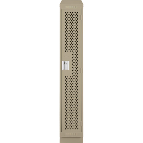 Clean Line Lockers, 12" x 12" x 82", Steel, Beige, Rivet (Assembled), Perforated Waymarc Industries Inc