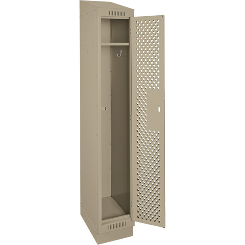 Clean Line Lockers, 12" x 12" x 82", Steel, Beige, Rivet (Assembled), Perforated Waymarc Industries Inc