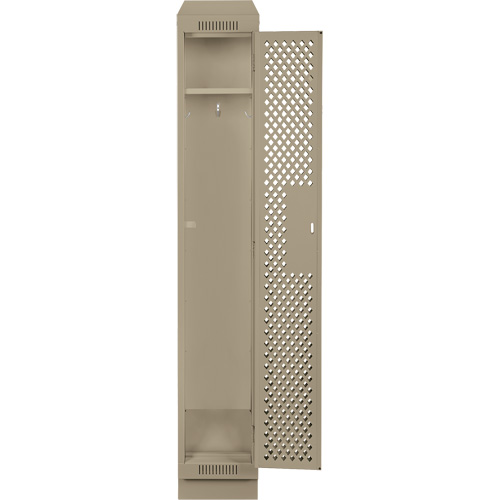 Clean Line Lockers, 12" x 12" x 82", Steel, Beige, Rivet (Assembled), Perforated Waymarc Industries Inc