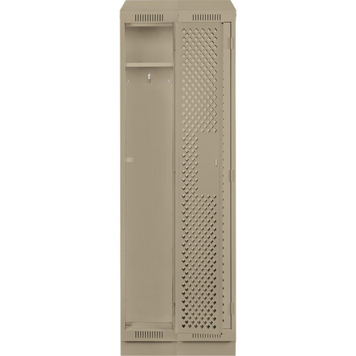 Clean Line Lockers, Bank of 2, 24" x 12" x 82", Steel, Beige, Rivet (Assembled), Perforated Waymarc Industries Inc