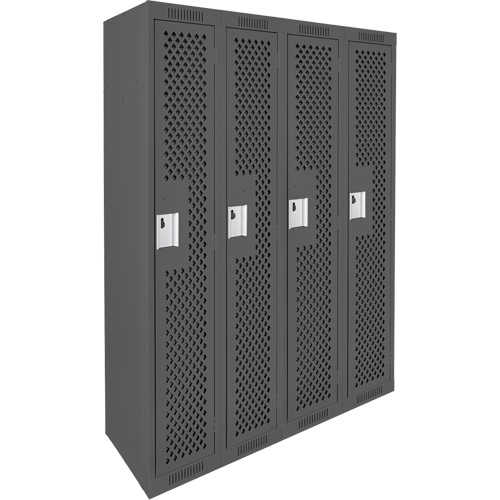 Casiers Clean Line, Bloc de 4, 48" x 12" x 72", Acier, Charbon, Rivet (assembl&eacute;), Perfor&eacute; Waymarc Industries Inc
