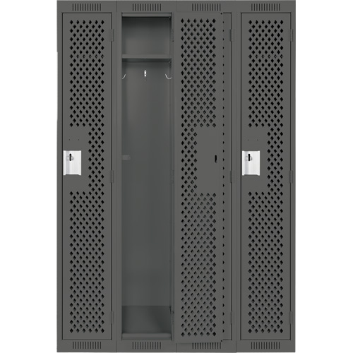 Casiers Clean Line, Bloc de 4, 48" x 12" x 72", Acier, Charbon, Rivet (assembl&eacute;), Perfor&eacute; Waymarc Industries Inc