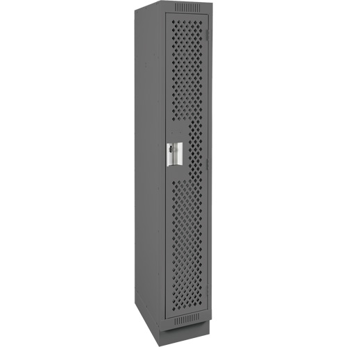 Clean Line Lockers, 12" x 18" x 76", Steel, Charcoal, Rivet (Assembled), Perforated Waymarc Industries Inc