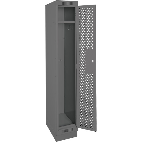 Clean Line Lockers, 12" x 18" x 76", Steel, Charcoal, Rivet (Assembled), Perforated Waymarc Industries Inc