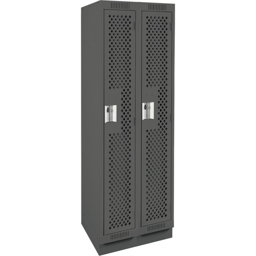 Casiers Clean Line, Bloc de 2, 24" x 18" x 76", Acier, Charbon, Rivet (assembl&eacute;), Perfor&eacute; Waymarc Industries Inc