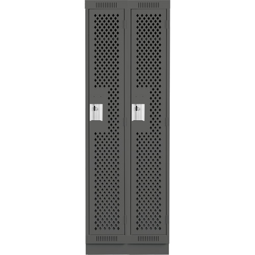 Casiers Clean Line, Bloc de 2, 24" x 18" x 76", Acier, Charbon, Rivet (assembl&eacute;), Perfor&eacute; Waymarc Industries Inc