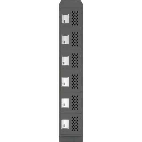 Clean-Line Perforated Lockerette, 6 -tier, 12" x 72" x 12", Steel Waymarc Industries Inc
