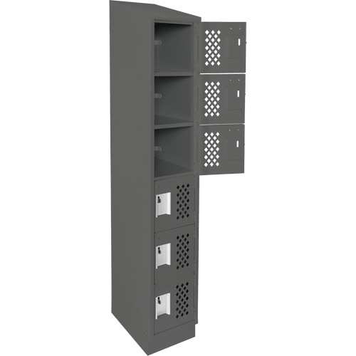 Clean-Line Perforated Lockerette, 6 -tier, 12" x 72" x 12", Steel Waymarc Industries Inc