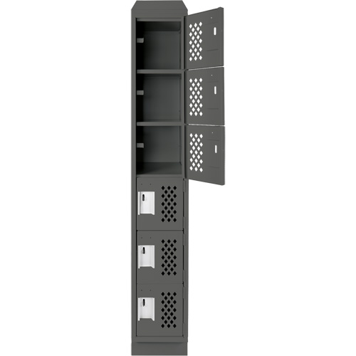 Clean-Line Perforated Lockerette, 6 -tier, 12" x 72" x 12", Steel Waymarc Industries Inc
