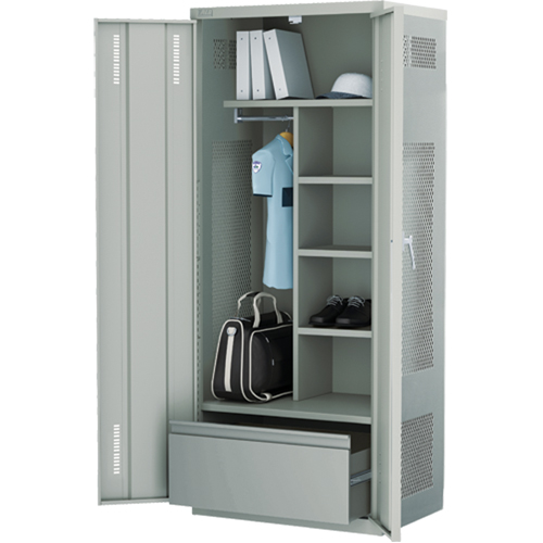 Casier de luxe pour &eacute;quipement, Acier, 36" la x 24" p x 72" h, Gris Waymarc Industries Inc