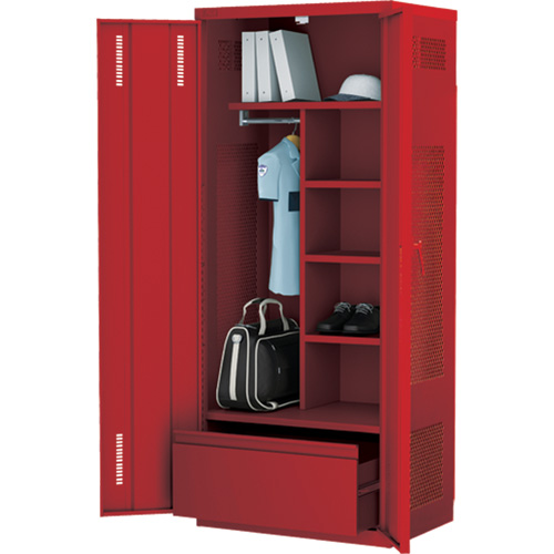 Casier de luxe pour &eacute;quipement, Acier, 36" la x 24" p x 72" h, Rouge Waymarc Industries Inc