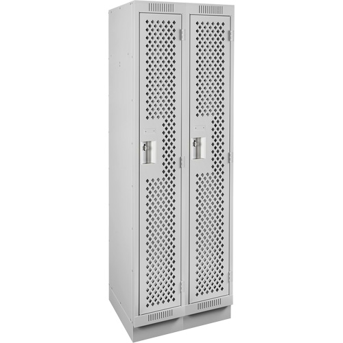 Clean Line Lockers, Bank of 2, 24" x 18" x 76", Steel, Grey, Rivet (Assembled), Perforated Waymarc Industries Inc