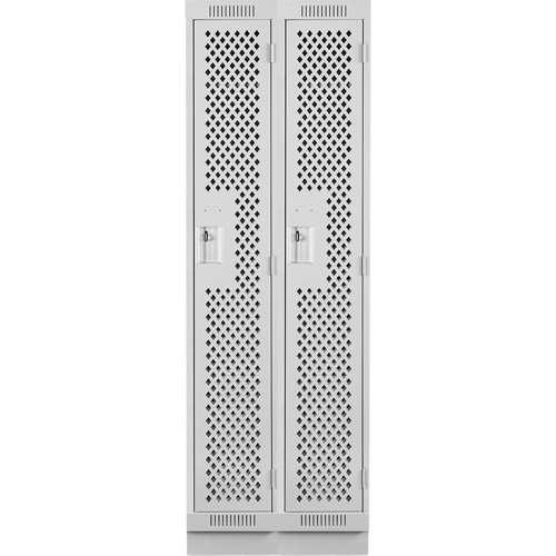 Clean Line Lockers, Bank of 2, 24" x 18" x 76", Steel, Grey, Rivet (Assembled), Perforated Waymarc Industries Inc