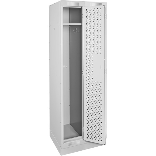 Clean Line Lockers, Bank of 2, 24" x 18" x 76", Steel, Grey, Rivet (Assembled), Perforated Waymarc Industries Inc
