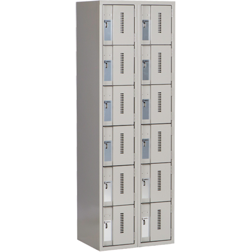 Casiers robustes Concorde, 6 niveaux, Bloc de 2, 24" x 18" x 72", Acier, Gris, Soud&eacute; (assembl&eacute;) Waymarc Industries Inc