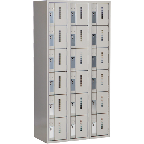 Casiers robustes Concorde, 6 niveaux, Bloc de 3, 36" x 18" x 72", Acier, Gris, Soud&eacute; (assembl&eacute;) Waymarc Industries Inc