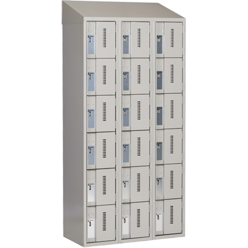 Casiers robustes Concorde, 6 niveaux, Bloc de 3, 36" x 18" x 78", Acier, Gris, Soud&eacute; (assembl&eacute;) Waymarc Industries Inc
