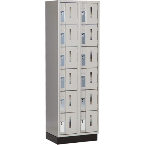 Casiers robustes Concorde, 6 niveaux, Bloc de 2, 24" x 18" x 76", Acier, Gris, Soud&eacute; (assembl&eacute;) Waymarc Industries Inc