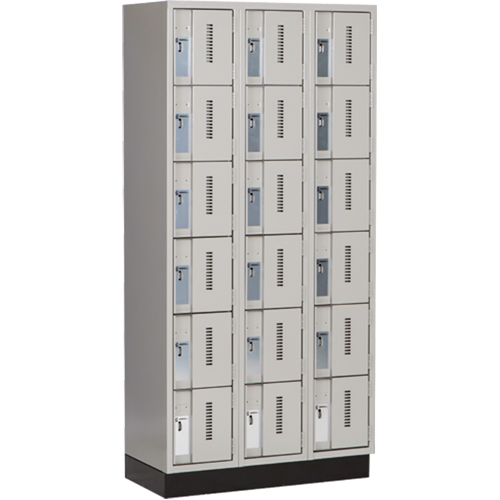 Casiers robustes Concorde, 6 niveaux, Bloc de 3, 36" x 18" x 76", Acier, Gris, Soud&eacute; (assembl&eacute;) Waymarc Industries Inc