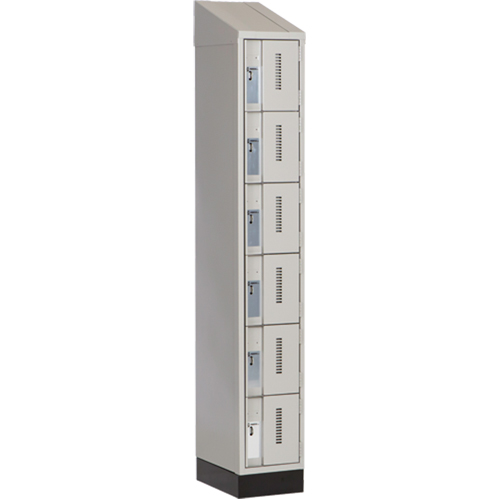 Concorde Heavy-Duty Lockers, 6 -tier, 12" x 18" x 82", Steel, Grey, Welded (Assembled) Waymarc Industries Inc