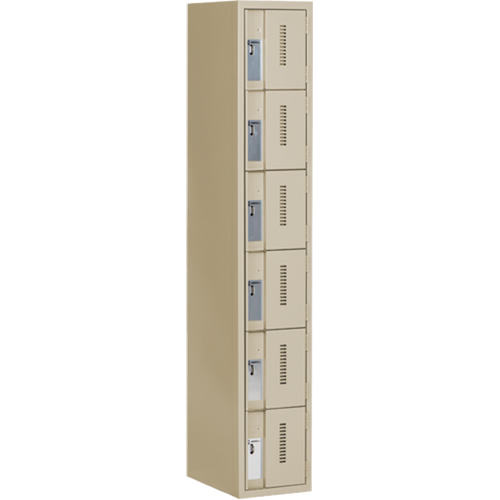 Casiers robustes Concorde, 6 niveaux, 12" x 18" x 72", Acier, Beige, Soud&eacute; (assembl&eacute;) Waymarc Industries Inc