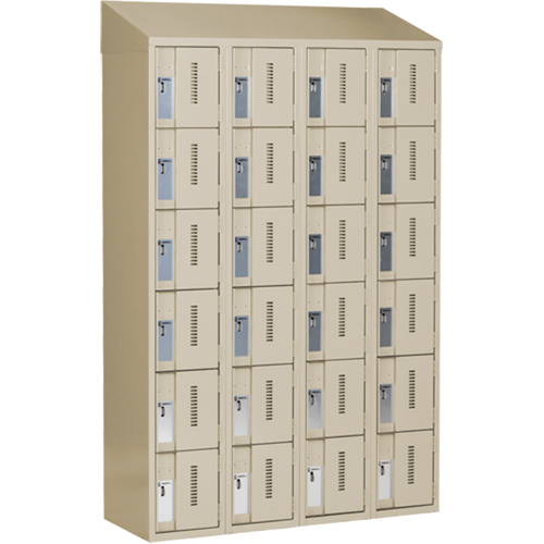 Casiers robustes Concorde, 6 niveaux, Bloc de 4, 48" x 18" x 78", Acier, Beige, Soud&eacute; (assembl&eacute;) Waymarc Industries Inc