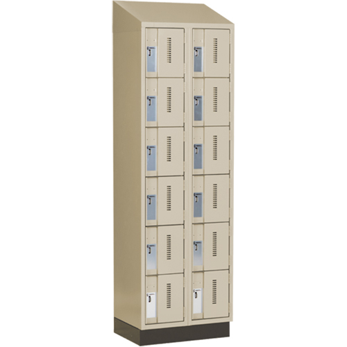 Casiers robustes Concorde, 6 niveaux, Bloc de 2, 24" x 18" x 82", Acier, Beige, Soud&eacute; (assembl&eacute;) Waymarc Industries Inc