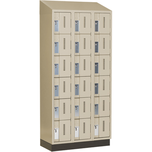 Casiers robustes Concorde, 6 niveaux, Bloc de 3, 36" x 18" x 82", Acier, Beige, Soud&eacute; (assembl&eacute;) Waymarc Industries Inc