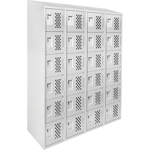 Casiers &eacute;conomiques perfor&eacute;s et assembl&eacute;s Clean Line, 6 niveaux, Bloc de 4, 18" x 72" x 12", Acier Waymarc Industries Inc