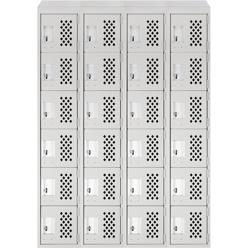 Casiers &eacute;conomiques perfor&eacute;s et assembl&eacute;s Clean Line, 6 niveaux, Bloc de 4, 18" x 72" x 12", Acier Waymarc Industries Inc