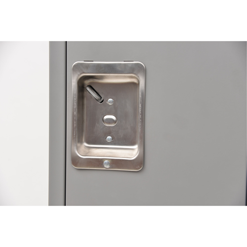 Lockers, 2 -tier, Bank of 2, 24" x 18" x 72", Steel, Grey, Rivet (Assembled) Waymarc Industries Inc