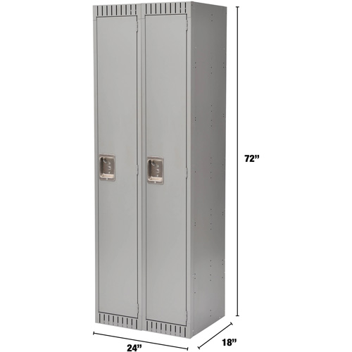 Casiers, Bloc de 2, 24" x 18" x 72", Acier, Gris, Rivet (assembl&eacute;) Waymarc Industries Inc