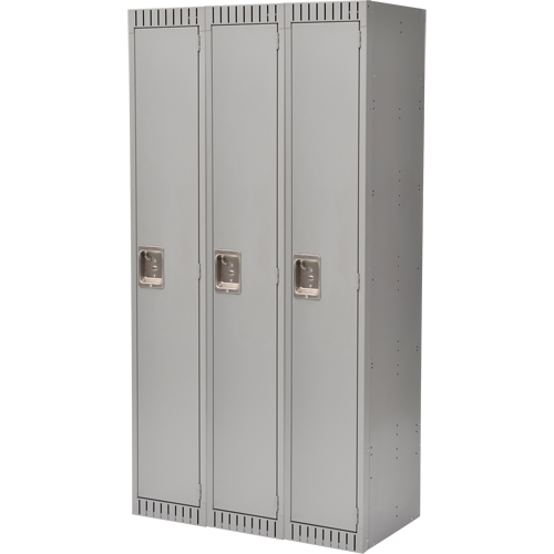 Casiers, Bloc de 3, 36" x 18" x 72", Acier, Gris, D&eacute;mont&eacute; Waymarc Industries Inc