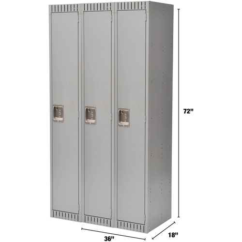Casiers, Bloc de 3, 36" x 18" x 72", Acier, Gris, D&eacute;mont&eacute; Waymarc Industries Inc